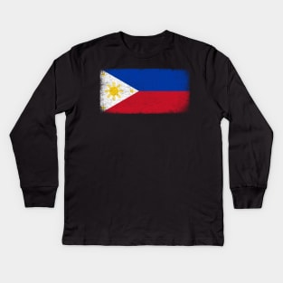 Philippines Flag Vintage Kids Long Sleeve T-Shirt